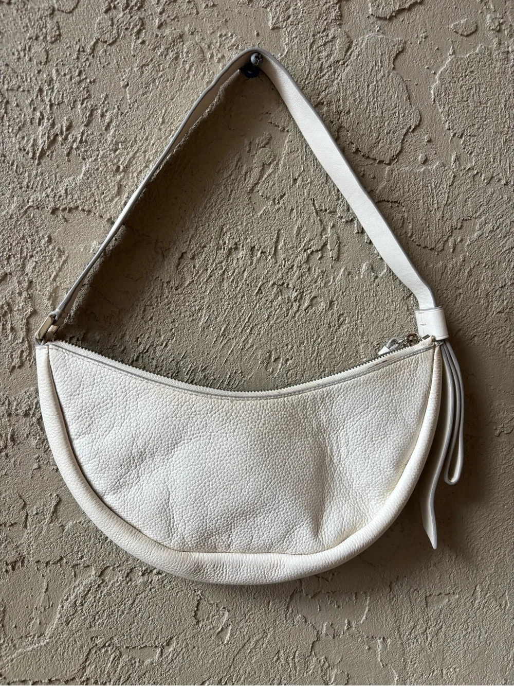 kate spade Cream Pebbled Leather Crescent Shoulder Bag